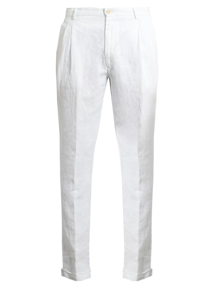 Etro Slim-leg Linen Trousers