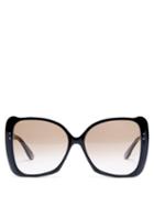 Matchesfashion.com Gucci - Butterfly Frame Acetate Sunglasses - Womens - Black