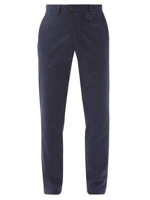 Matchesfashion.com Oliver Spencer - Wool-blend Trousers - Mens - Navy