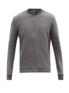 Hanro - Zipped Cotton-herringbone Pyjama Top - Mens - Grey