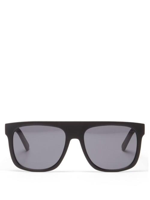 Matchesfashion.com Le Specs - Covert Flat-top Acetate Sunglasses - Womens - Black