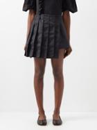 Simone Rocha - Asymmetric Pleated Taffeta Mini Skirt - Womens - Black