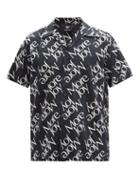 Mens Rtw More Joy By Christopher Kane - More Joy-print Cotton-blend Shirt - Mens - Black