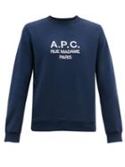 Matchesfashion.com A.p.c. - Logo-embroidered Cotton Sweatshirt - Mens - Navy