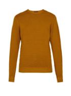 Matchesfashion.com Altea - Crew Neck Wafer Knit Wool Sweater - Mens - Mustard