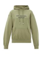 Matchesfashion.com Art School - Dropout Logo-print Cotton-jersey Hooded Sweatshirt - Womens - Khaki