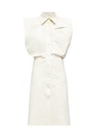 Matchesfashion.com Bottega Veneta - Structured Canvas Shirt Dress - Womens - White