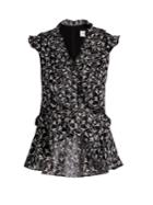 Erdem Regina Embroidered Silk-organza Ruffle Top