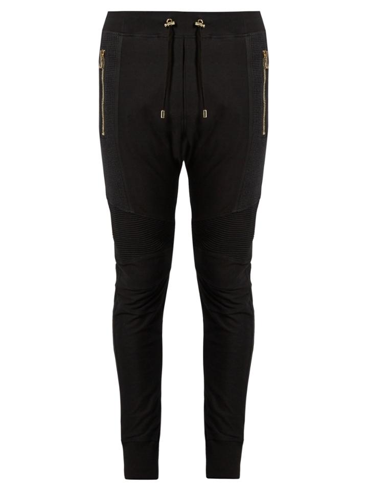 Balmain Biker Mesh-panel Jersey Track Pants