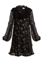 Matchesfashion.com Chlo - Paisley Jacquard Chiffon Dress - Womens - Black