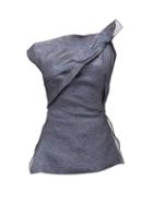 Matchesfashion.com Roland Mouret - Braxton Lam Cloqu One Shoulder Top - Womens - Blue Multi