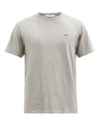 Maison Kitsun - Fox Head-patch Cotton-jersey T-shirt - Mens - Grey