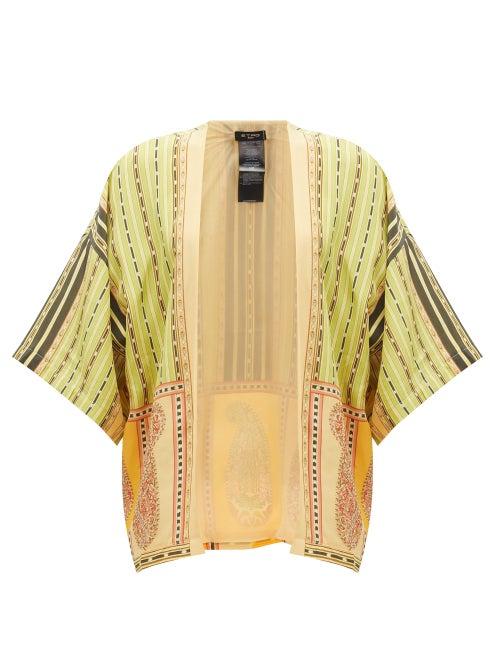 Matchesfashion.com Etro - Printed Silk-crepe Top - Womens - Green Multi