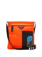 Matchesfashion.com Prada - Logo Plaque Nylon Cross Body Bag - Mens - Orange Multi