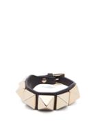 Matchesfashion.com Valentino - Large Rockstud Leather Bracelet - Womens - Black