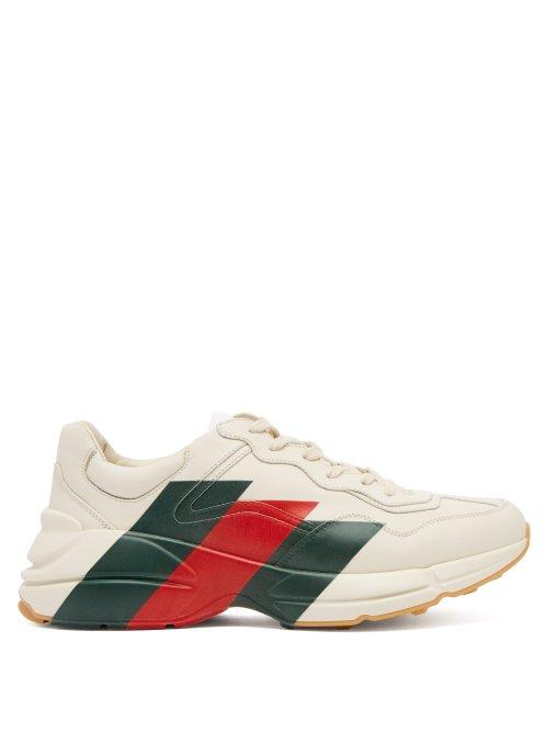 Matchesfashion.com Gucci - Rhyton Leather Low Top Trainers - Mens - White Multi