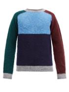 Matchesfashion.com Howlin' - Colour-block Wool Sweater - Mens - Grey Multi