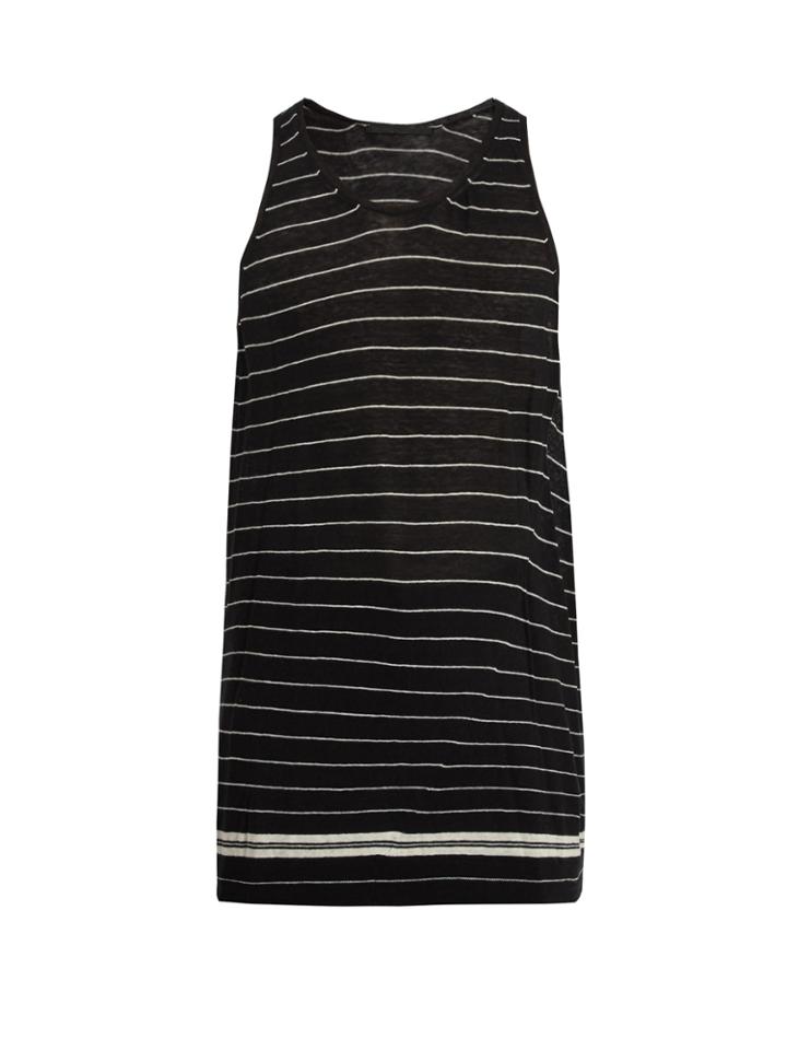 Haider Ackermann Striped Cotton-cashmere Blend Tank Top