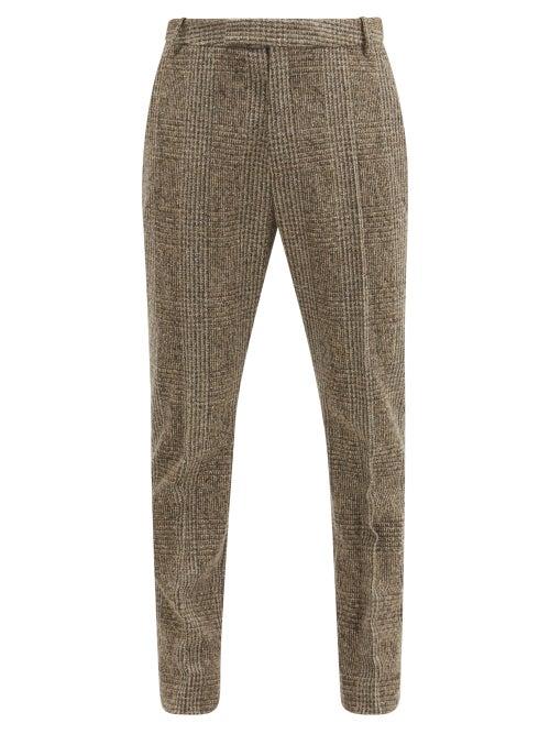 Matchesfashion.com Deveaux - Jasper Prince Of Wales-check Wool-blend Trousers - Mens - Grey Multi