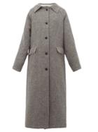 Matchesfashion.com Kassl Editions - Raglan Sleeve Wool And Cotton Blend Coat - Womens - Grey