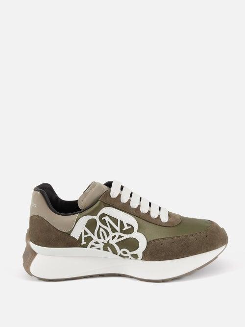 Alexander Mcqueen - Sprint Runner Leather Trainers - Mens - Green White