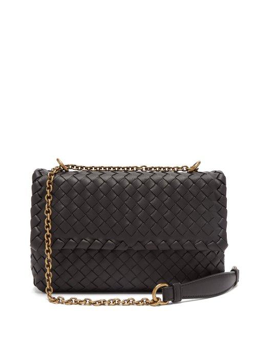 Matchesfashion.com Bottega Veneta - Baby Olimpia Intrecciato Leather Shoulder Bag - Womens - Black