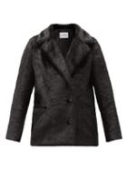 Matchesfashion.com Stand Studio - Annabelle Double-breasted Faux-fur Jacket - Womens - Black