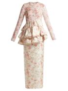 Matchesfashion.com Brock Collection - Duma Floral Print Silk Satin Dress - Womens - Pink Print
