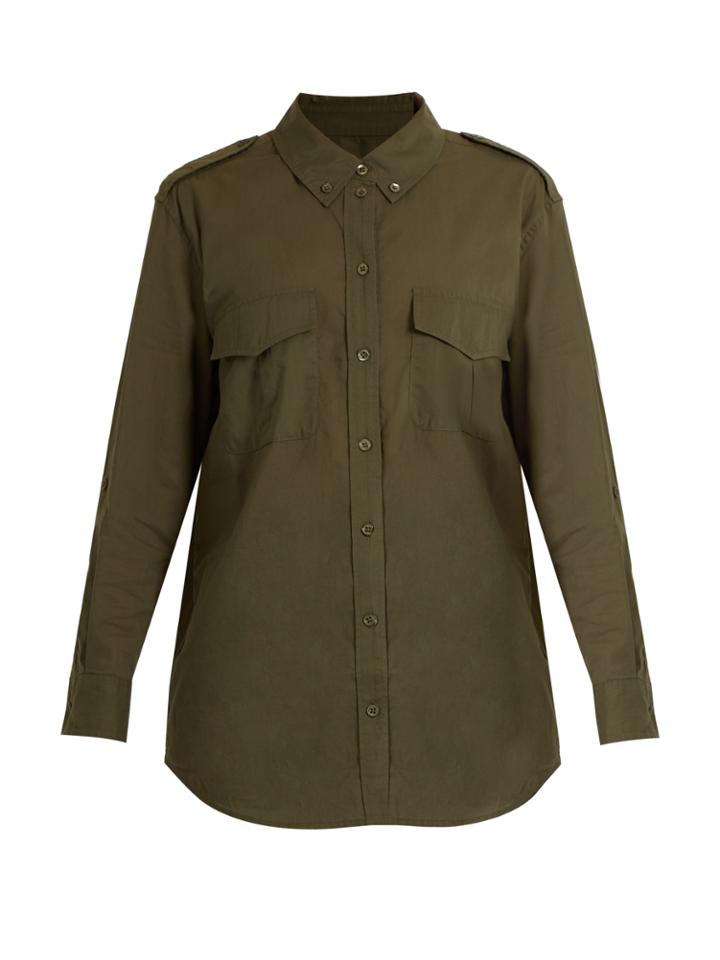 Equipment Major Point-collar Cotton-poplin Shirt