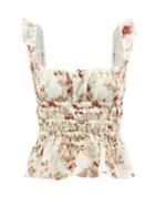 Brock Collection - Silvia Floral-print Silk-chiffon Top - Womens - Ivory Multi