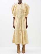 Sea - Pascala Floral-print Cotton Midi Dress - Womens - Yellow Print