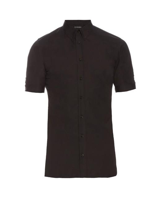 Alexander Mcqueen Short-sleeved Cotton-blend Shirt