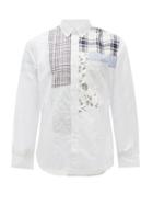 Matchesfashion.com Junya Watanabe - Patchworked Linen-blend Shirt - Mens - White Multi