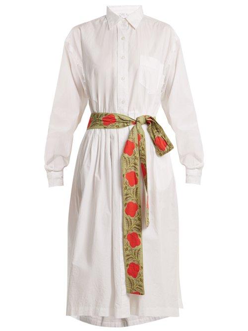 Matchesfashion.com Rhode Resort - Laura Point Collar Cotton Shirtdress - Womens - White