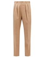 Giuliva Heritage Collection - Umberto Pleated Linen-blend Twill Trousers - Mens - Beige