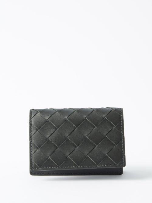 Bottega Veneta - Intrecciato-leather Cardholder - Mens - Dark Green