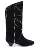 Matchesfashion.com Isabel Marant - Darka Studded Cone-heel Suede Boots - Womens - Black