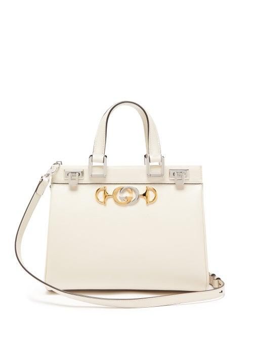 Matchesfashion.com Gucci - Zumi Small Top-handle Leather Handbag - Womens - White