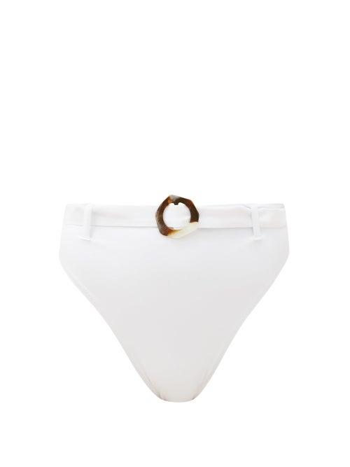 Matchesfashion.com Fisch - Garbo Belted High-rise Bikini Briefs - Womens - White