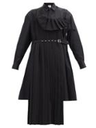 Matchesfashion.com Noir Kei Ninomiya - Buckled-pinafore Cotton-poplin Tunic Shirt - Womens - Black