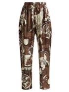 Edward Crutchley Printed Silk Wide-leg Trousers