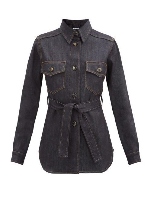 Matchesfashion.com Bella Freud - Belted Denim Shirt Jacket - Womens - Denim
