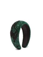 Matchesfashion.com Ganni - Floral Beaded Padded Headband - Womens - Green Multi