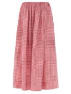Matchesfashion.com Bernadette - George Gingham Linen Maxi Skirt - Womens - Red Print