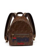 Matchesfashion.com Fendi - Mania Logo Appliqu Coated Canvas Backpack - Womens - Brown Multi