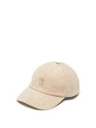 Brunello Cucinelli - Logo-embroidered Suede Baseball Cap - Mens - Cream