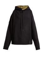 Matchesfashion.com Raf Simons - Houndstooth Panel Cotton Hooded Sweatshirt - Womens - Black Yellow