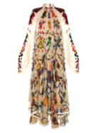 Chloé Ink-blot Print High-neck Gown