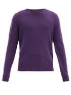 Matchesfashion.com Palm Angels - Logo-embroidered Wool-blend Sweater - Mens - Purple White