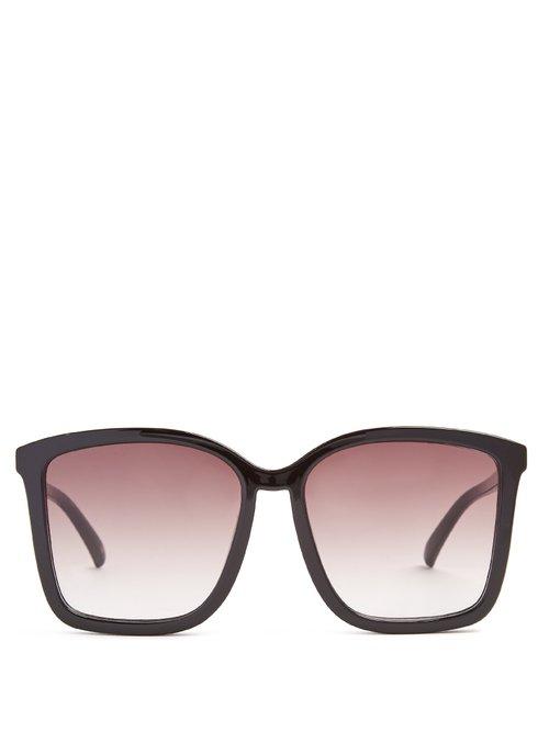 Matchesfashion.com Le Specs - It Aint Baroque Square Frame Acetate Sunglasses - Womens - Black